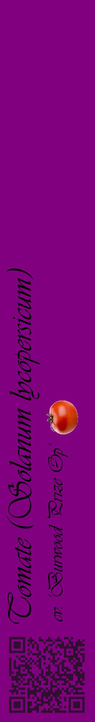 Étiquette de : Solanum lycopersicum cv. 'Burwood Prize Op' - format c - style noire46_basiqueviv avec qrcode et comestibilité simplifiée