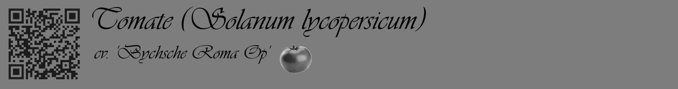 Étiquette de : Solanum lycopersicum cv. 'Bychsche Roma Op' - format c - style noire35basique_basique_basiqueviv avec qrcode et comestibilité simplifiée