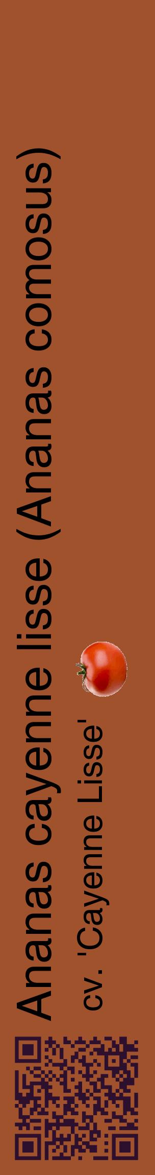Étiquette de : Ananas comosus cv. 'Cayenne Lisse' - format c - style noire32_basiquehel avec qrcode et comestibilité simplifiée