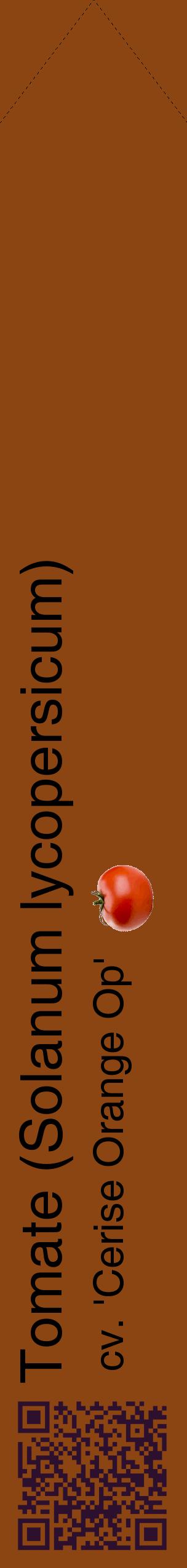 Étiquette de : Solanum lycopersicum cv. 'Cerise Orange Op' - format c - style noire30_simplehel avec qrcode et comestibilité simplifiée
