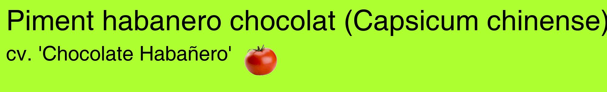 Étiquette de : Capsicum chinense cv. 'Chocolate Habañero' - format c - style noire17basique_basique_basiquehel avec comestibilité simplifiée