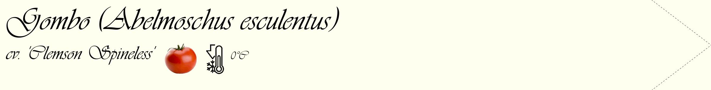 Étiquette de : Abelmoschus esculentus cv. 'Clemson Spineless' - format c - style noire19_simple_simpleviv avec comestibilité simplifiée