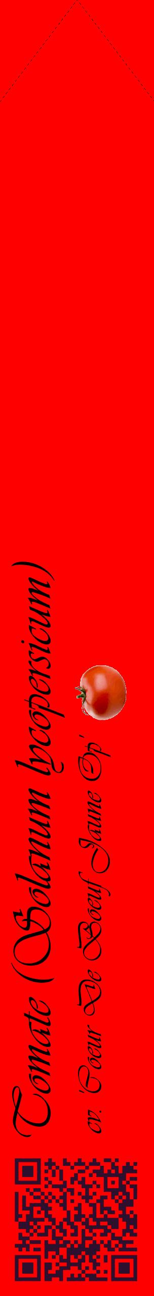 Étiquette de : Solanum lycopersicum cv. 'Coeur De Boeuf Jaune Op' - format c - style noire27_simpleviv avec qrcode et comestibilité simplifiée