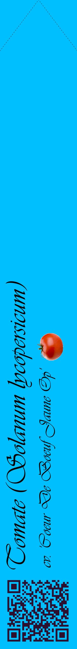 Étiquette de : Solanum lycopersicum cv. 'Coeur De Boeuf Jaune Op' - format c - style noire2_simpleviv avec qrcode et comestibilité simplifiée