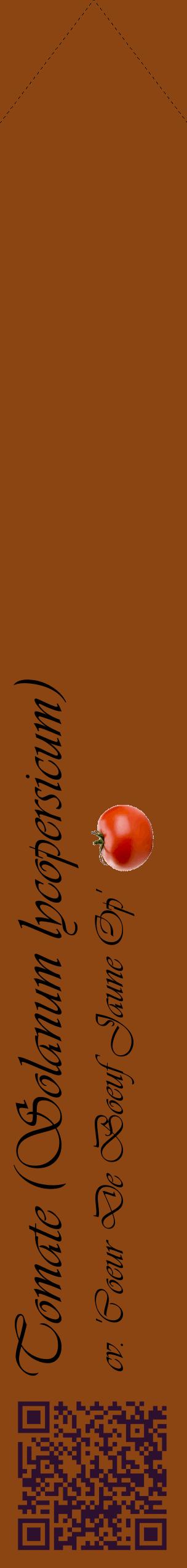 Étiquette de : Solanum lycopersicum cv. 'Coeur De Boeuf Jaune Op' - format c - style noire30_simpleviv avec qrcode et comestibilité simplifiée
