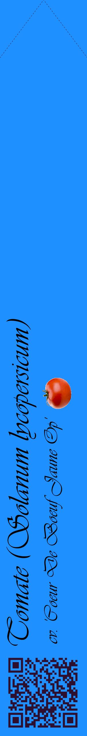 Étiquette de : Solanum lycopersicum cv. 'Coeur De Boeuf Jaune Op' - format c - style noire3_simpleviv avec qrcode et comestibilité simplifiée