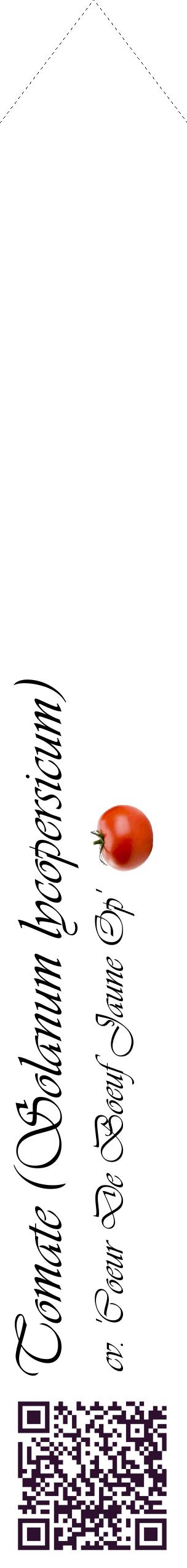 Étiquette de : Solanum lycopersicum cv. 'Coeur De Boeuf Jaune Op' - format c - style noire60_simpleviv avec qrcode et comestibilité simplifiée