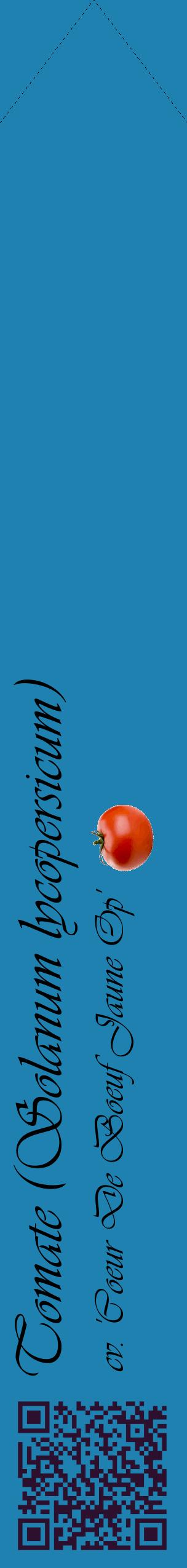 Étiquette de : Solanum lycopersicum cv. 'Coeur De Boeuf Jaune Op' - format c - style noire6_simpleviv avec qrcode et comestibilité simplifiée