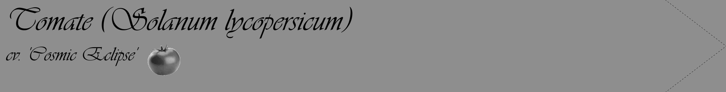 Étiquette de : Solanum lycopersicum cv. 'Cosmic Eclipse' - format c - style noire25_simple_simpleviv avec comestibilité simplifiée