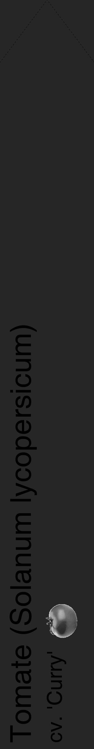 Étiquette de : Solanum lycopersicum cv. 'Curry' - format c - style noire29_simple_simplehel avec comestibilité simplifiée - position verticale