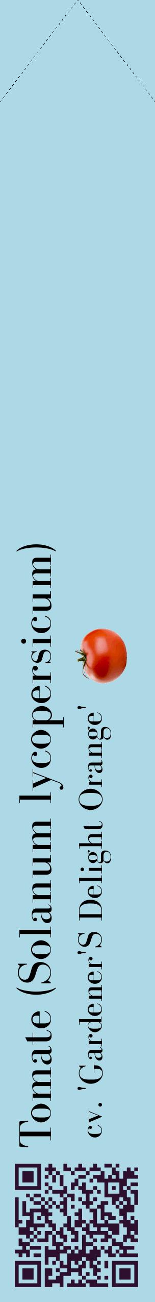 Étiquette de : Solanum lycopersicum cv. 'Gardener'S Delight Orange' - format c - style noire0_simplebod avec qrcode et comestibilité simplifiée