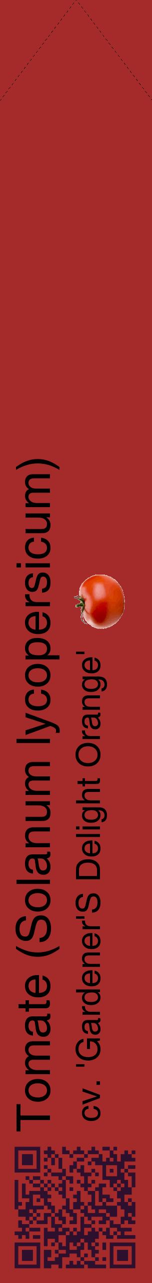 Étiquette de : Solanum lycopersicum cv. 'Gardener'S Delight Orange' - format c - style noire33_simplehel avec qrcode et comestibilité simplifiée