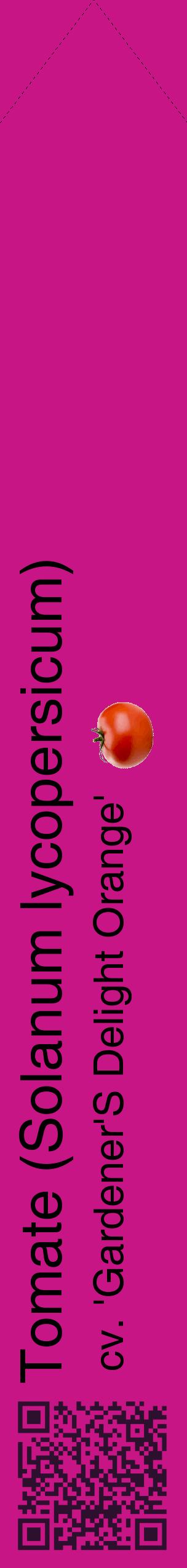Étiquette de : Solanum lycopersicum cv. 'Gardener'S Delight Orange' - format c - style noire45_simplehel avec qrcode et comestibilité simplifiée