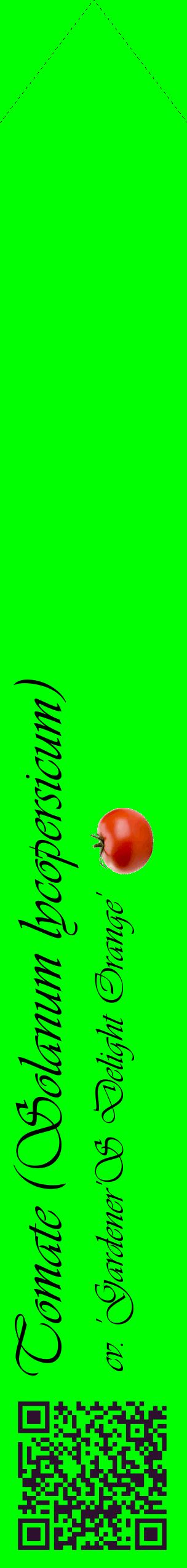 Étiquette de : Solanum lycopersicum cv. 'Gardener'S Delight Orange' - format c - style noire16_simpleviv avec qrcode et comestibilité simplifiée