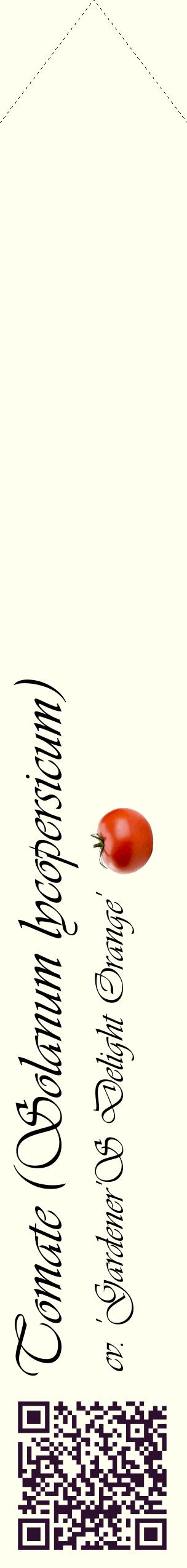 Étiquette de : Solanum lycopersicum cv. 'Gardener'S Delight Orange' - format c - style noire19_simpleviv avec qrcode et comestibilité simplifiée