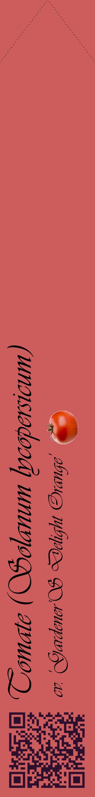 Étiquette de : Solanum lycopersicum cv. 'Gardener'S Delight Orange' - format c - style noire35_simpleviv avec qrcode et comestibilité simplifiée