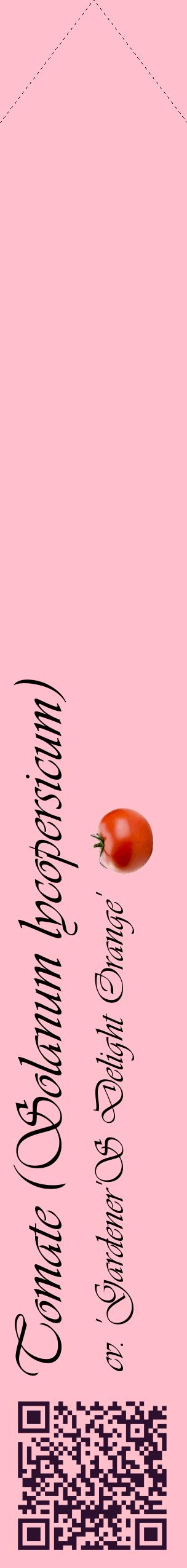 Étiquette de : Solanum lycopersicum cv. 'Gardener'S Delight Orange' - format c - style noire40_simpleviv avec qrcode et comestibilité simplifiée