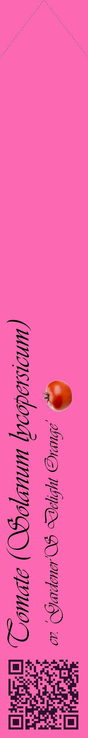 Étiquette de : Solanum lycopersicum cv. 'Gardener'S Delight Orange' - format c - style noire42_simpleviv avec qrcode et comestibilité simplifiée