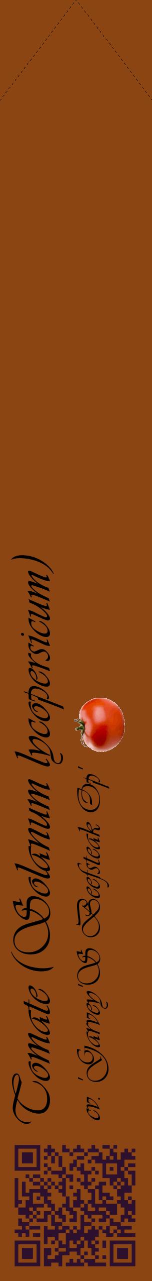 Étiquette de : Solanum lycopersicum cv. 'Garvey'S Beefsteak Op' - format c - style noire30_simpleviv avec qrcode et comestibilité simplifiée