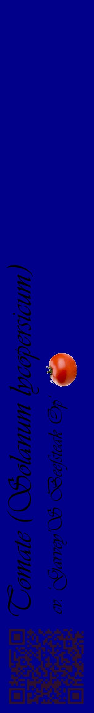 Étiquette de : Solanum lycopersicum cv. 'Garvey'S Beefsteak Op' - format c - style noire7_basiqueviv avec qrcode et comestibilité simplifiée