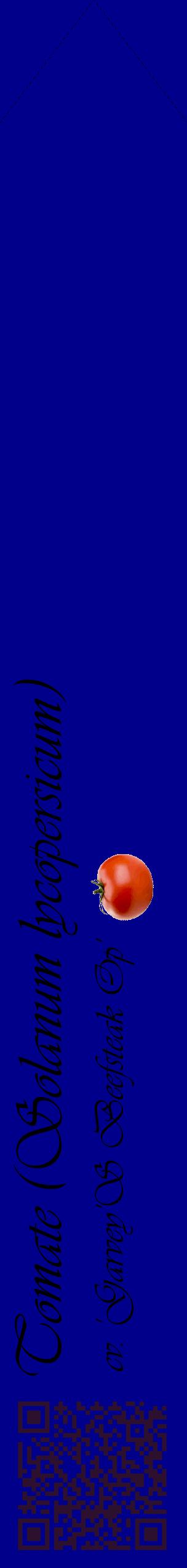 Étiquette de : Solanum lycopersicum cv. 'Garvey'S Beefsteak Op' - format c - style noire7_simpleviv avec qrcode et comestibilité simplifiée
