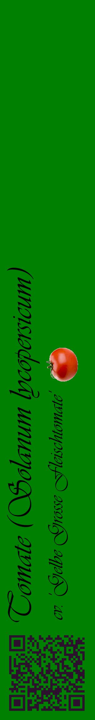 Étiquette de : Solanum lycopersicum cv. 'Gelbe Grosse Fleischtomate' - format c - style noire9_basiqueviv avec qrcode et comestibilité simplifiée