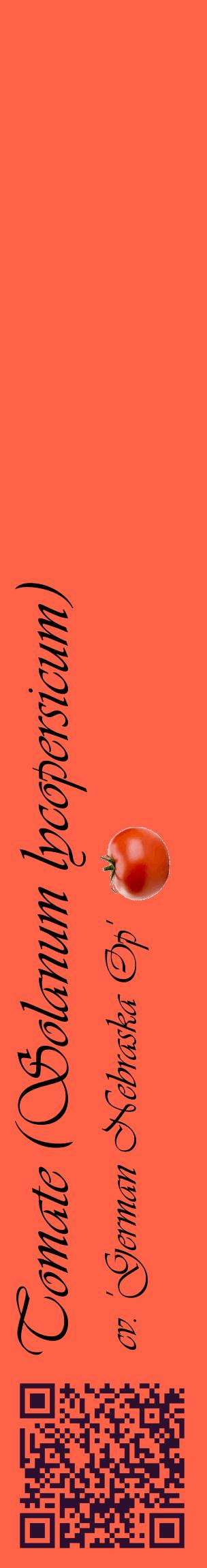 Étiquette de : Solanum lycopersicum cv. 'German Nebraska Op' - format c - style noire25_basiqueviv avec qrcode et comestibilité simplifiée