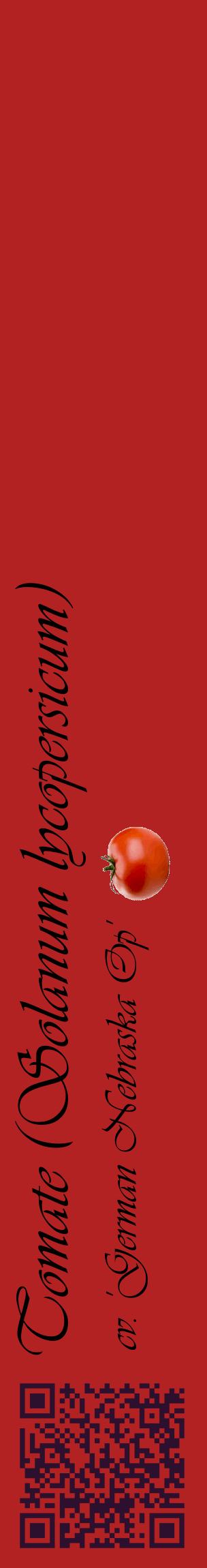 Étiquette de : Solanum lycopersicum cv. 'German Nebraska Op' - format c - style noire28_basiqueviv avec qrcode et comestibilité simplifiée