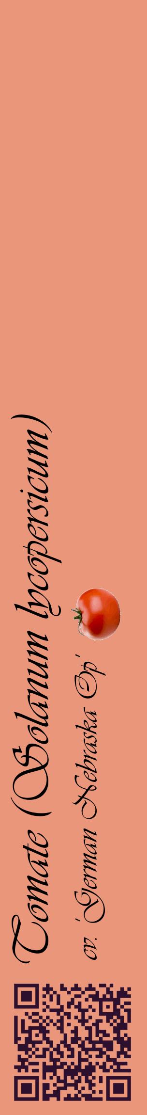 Étiquette de : Solanum lycopersicum cv. 'German Nebraska Op' - format c - style noire37_basiqueviv avec qrcode et comestibilité simplifiée
