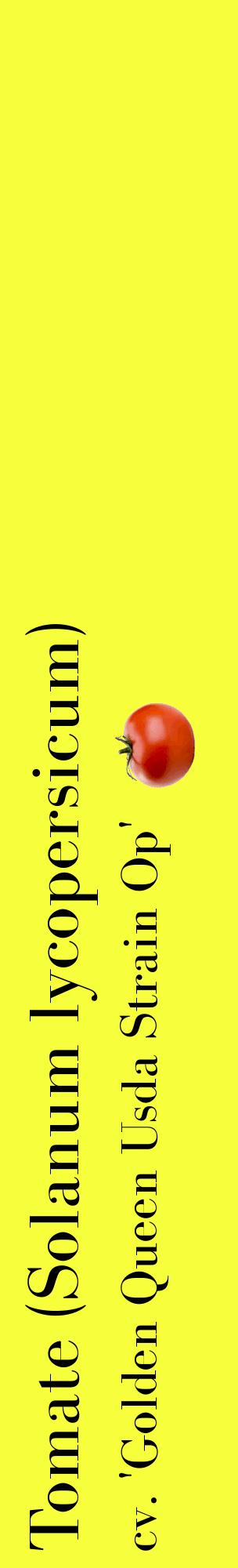 Étiquette de : Solanum lycopersicum cv. 'Golden Queen Usda Strain Op' - format c - style noire18_basiquebod avec comestibilité simplifiée