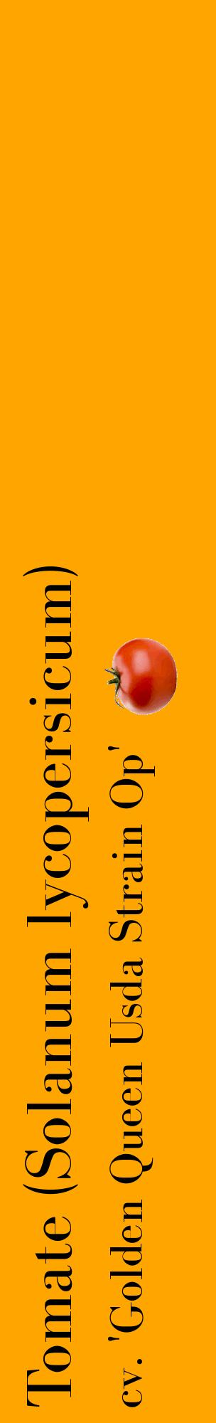 Étiquette de : Solanum lycopersicum cv. 'Golden Queen Usda Strain Op' - format c - style noire22_basiquebod avec comestibilité simplifiée