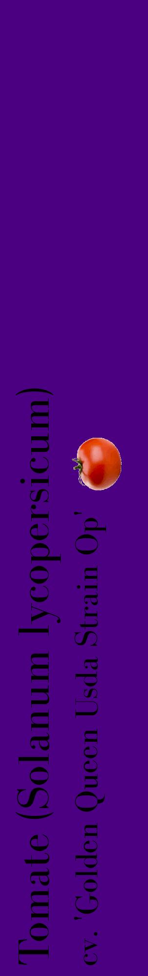 Étiquette de : Solanum lycopersicum cv. 'Golden Queen Usda Strain Op' - format c - style noire47_basiquebod avec comestibilité simplifiée