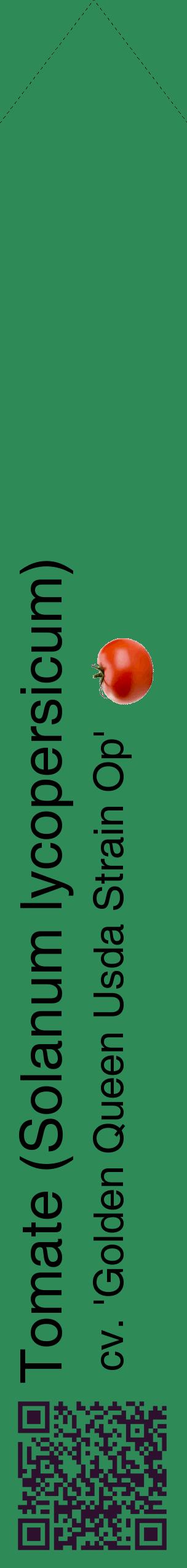 Étiquette de : Solanum lycopersicum cv. 'Golden Queen Usda Strain Op' - format c - style noire11_simplehel avec qrcode et comestibilité simplifiée