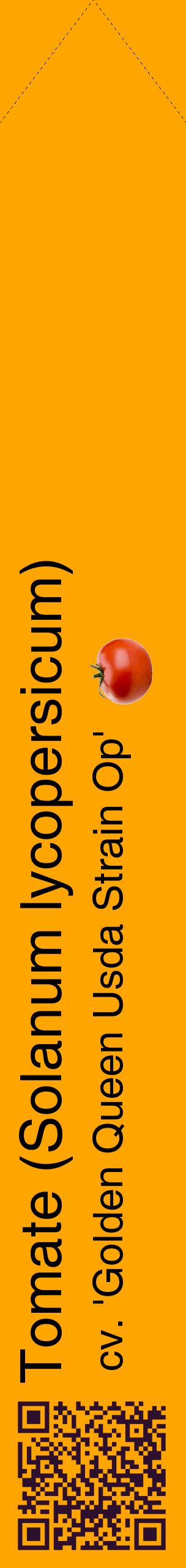 Étiquette de : Solanum lycopersicum cv. 'Golden Queen Usda Strain Op' - format c - style noire22_simplehel avec qrcode et comestibilité simplifiée