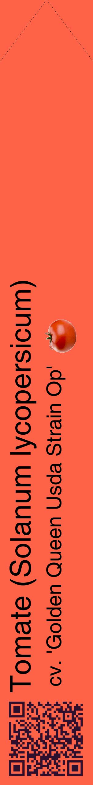 Étiquette de : Solanum lycopersicum cv. 'Golden Queen Usda Strain Op' - format c - style noire25_simplehel avec qrcode et comestibilité simplifiée