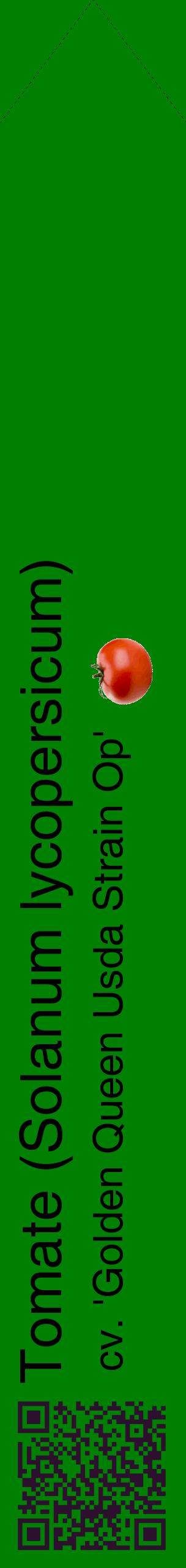 Étiquette de : Solanum lycopersicum cv. 'Golden Queen Usda Strain Op' - format c - style noire9_simplehel avec qrcode et comestibilité simplifiée