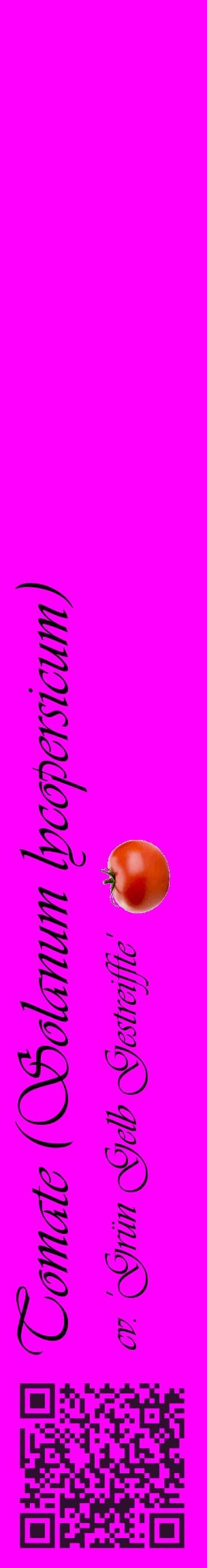 Étiquette de : Solanum lycopersicum cv. 'Grün Gelb Gestreiffte' - format c - style noire51_basiqueviv avec qrcode et comestibilité simplifiée