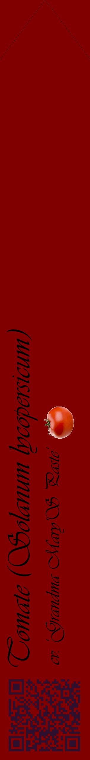 Étiquette de : Solanum lycopersicum cv. 'Grandma Mary'S Paste' - format c - style noire29_simpleviv avec qrcode et comestibilité simplifiée
