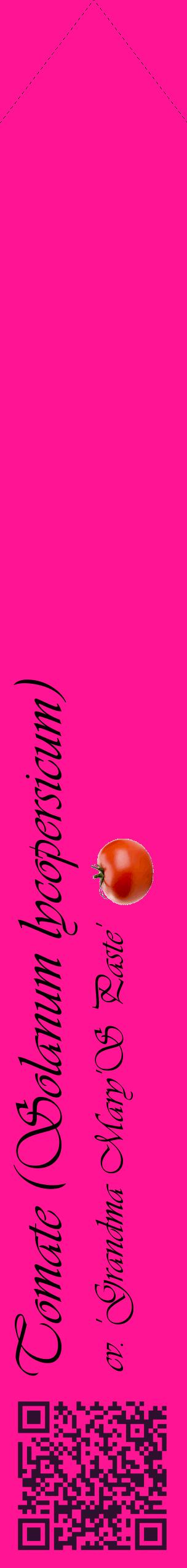Étiquette de : Solanum lycopersicum cv. 'Grandma Mary'S Paste' - format c - style noire43_simpleviv avec qrcode et comestibilité simplifiée