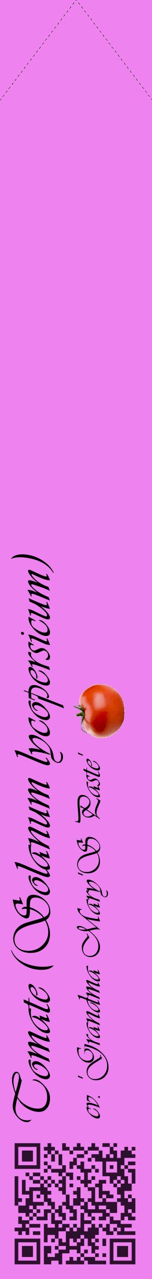 Étiquette de : Solanum lycopersicum cv. 'Grandma Mary'S Paste' - format c - style noire53_simpleviv avec qrcode et comestibilité simplifiée