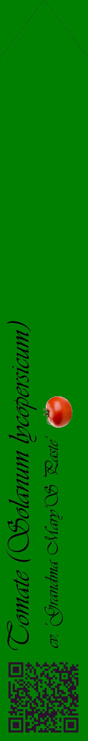 Étiquette de : Solanum lycopersicum cv. 'Grandma Mary'S Paste' - format c - style noire9_simpleviv avec qrcode et comestibilité simplifiée