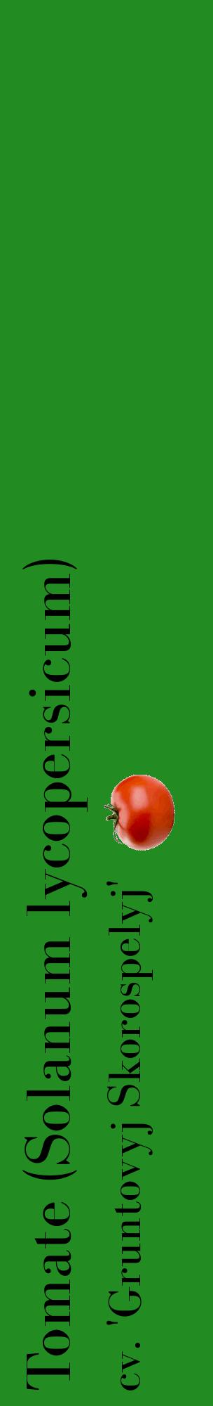 Étiquette de : Solanum lycopersicum cv. 'Gruntovyj Skorospelyj' - format c - style noire10_basiquebod avec comestibilité simplifiée