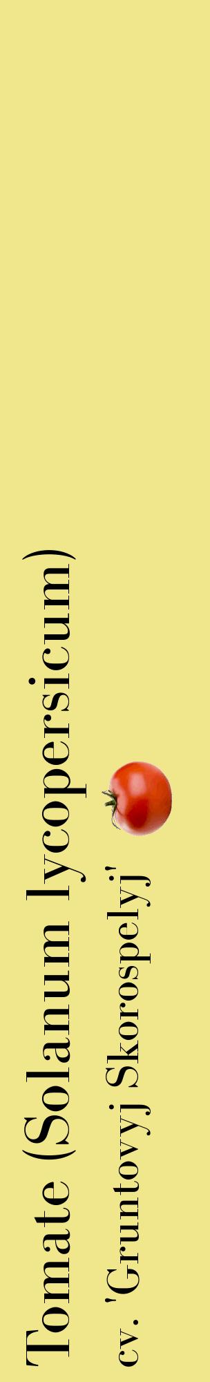 Étiquette de : Solanum lycopersicum cv. 'Gruntovyj Skorospelyj' - format c - style noire20_basiquebod avec comestibilité simplifiée