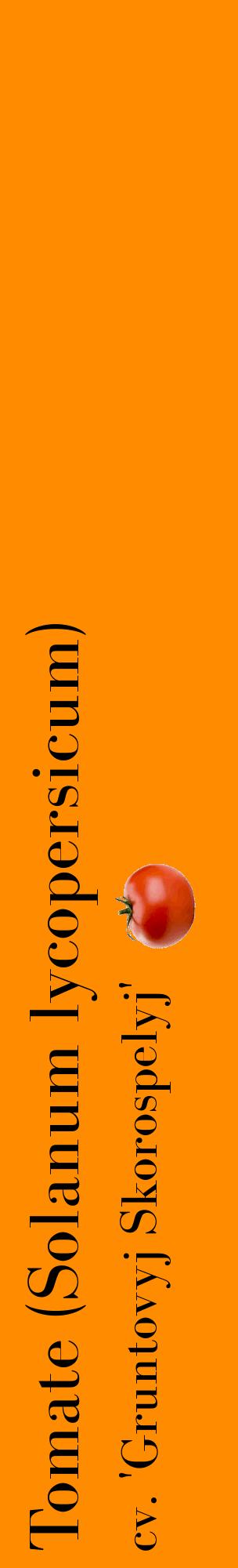 Étiquette de : Solanum lycopersicum cv. 'Gruntovyj Skorospelyj' - format c - style noire23_basiquebod avec comestibilité simplifiée