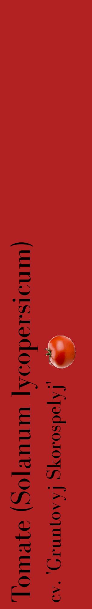 Étiquette de : Solanum lycopersicum cv. 'Gruntovyj Skorospelyj' - format c - style noire28_basiquebod avec comestibilité simplifiée