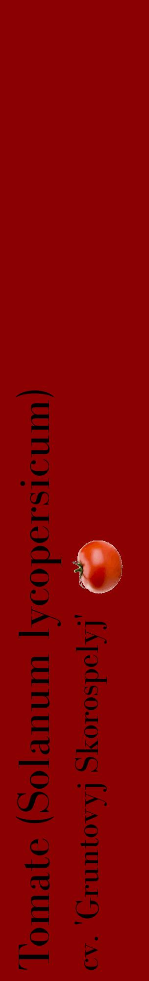Étiquette de : Solanum lycopersicum cv. 'Gruntovyj Skorospelyj' - format c - style noire34_basiquebod avec comestibilité simplifiée