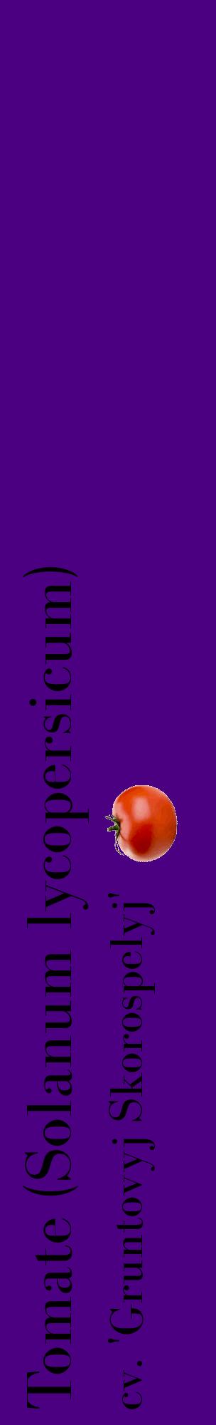 Étiquette de : Solanum lycopersicum cv. 'Gruntovyj Skorospelyj' - format c - style noire47_basiquebod avec comestibilité simplifiée