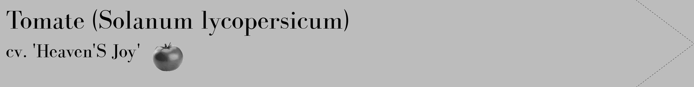 Étiquette de : Solanum lycopersicum cv. 'Heaven'S Joy' - format c - style noire1_simple_simplebod avec comestibilité simplifiée