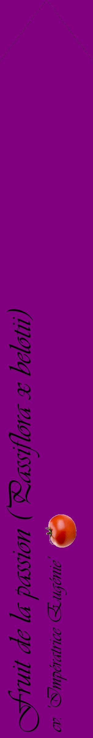 Étiquette de : Passiflora x belotii cv. 'Impératrice Eugénie' - format c - style noire46_simpleviv avec comestibilité simplifiée