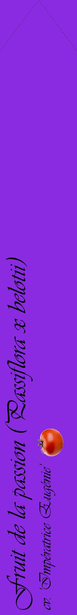 Étiquette de : Passiflora x belotii cv. 'Impératrice Eugénie' - format c - style noire49_simpleviv avec comestibilité simplifiée